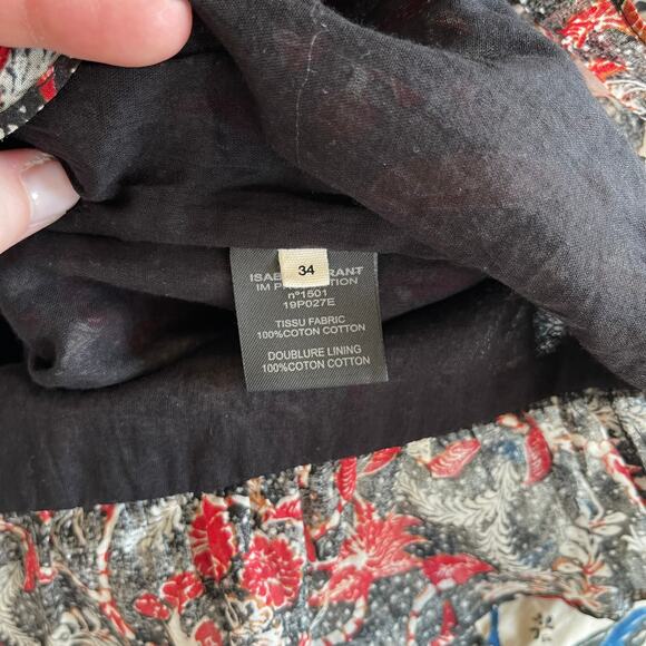 Isabel Marant Etoile Esther Dress Size XS One Shoulder‎ Printed Mini Ruffle Hem - Picture 16 of 16